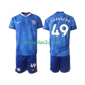 Camisolas de futebol Chelsea Alejandro Garnacho 49 Criança Equipamento Principal 2025/26 Manga Curta